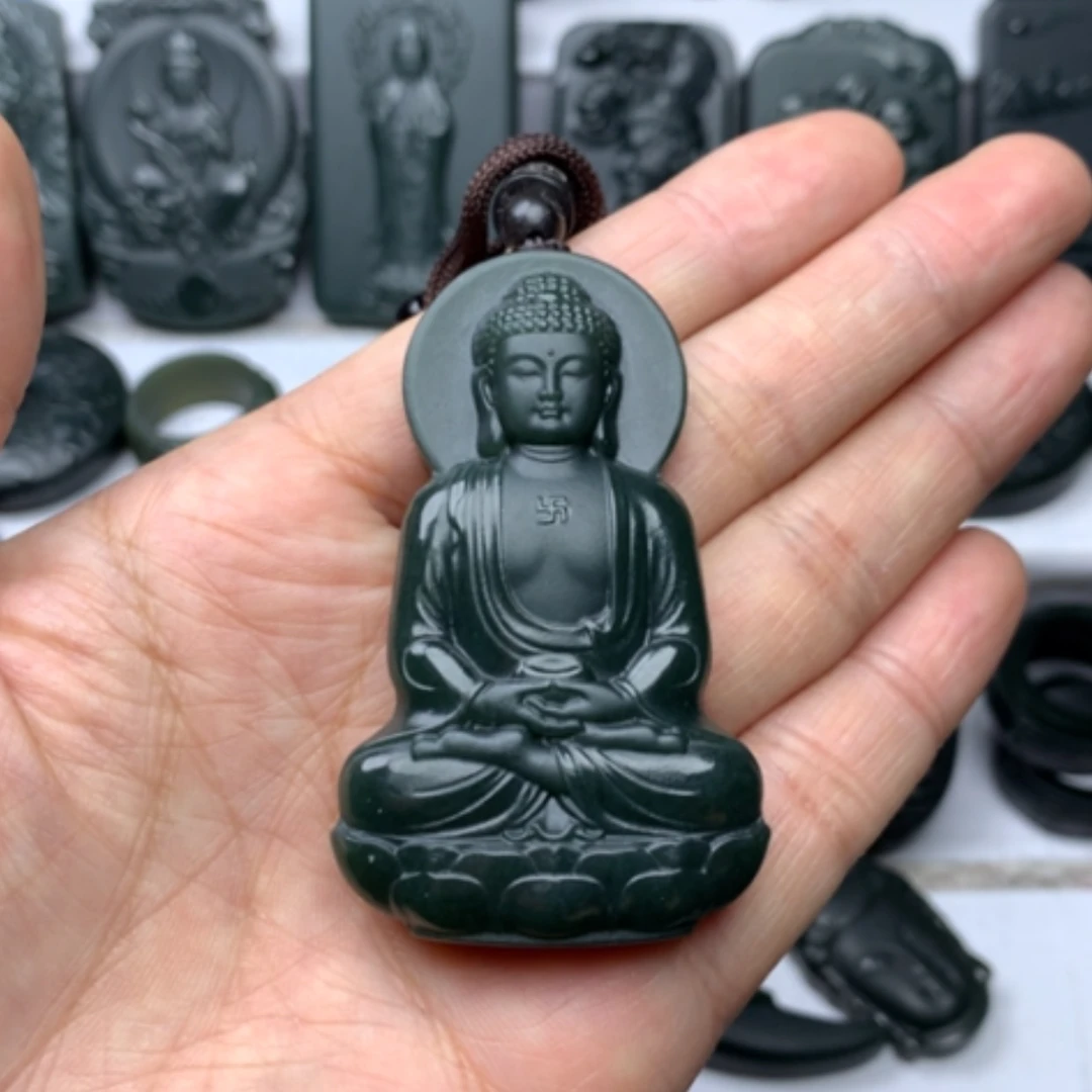 【闪购商品】和田玉颈饰未镶嵌S***计双面雕刻