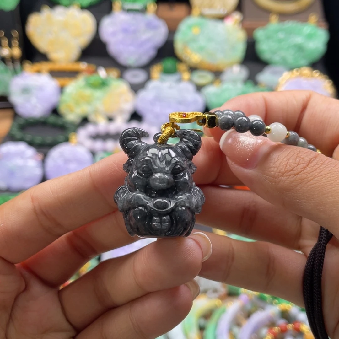 翡翠未镶嵌颈饰代编织