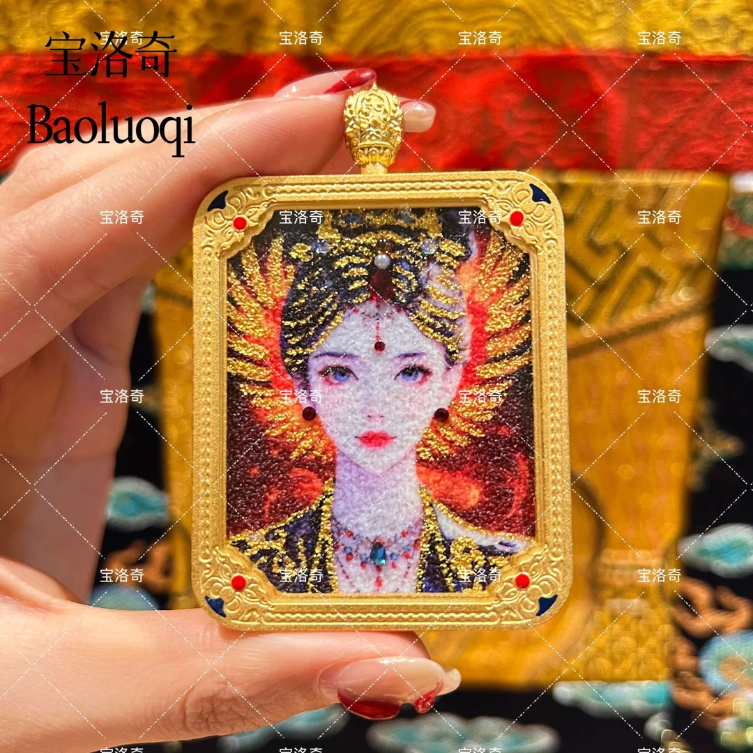 宝洛奇BLQTK-198 金翅凤启凰五方CC令手工砂双面唐卡