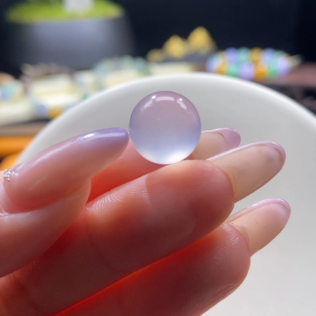 翡翠未镶嵌颈饰翡翠冰茅台白珠12.3mm