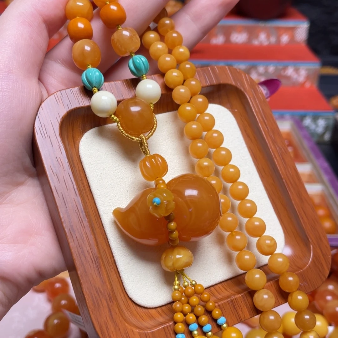 蜜蜡颈饰未镶嵌项链