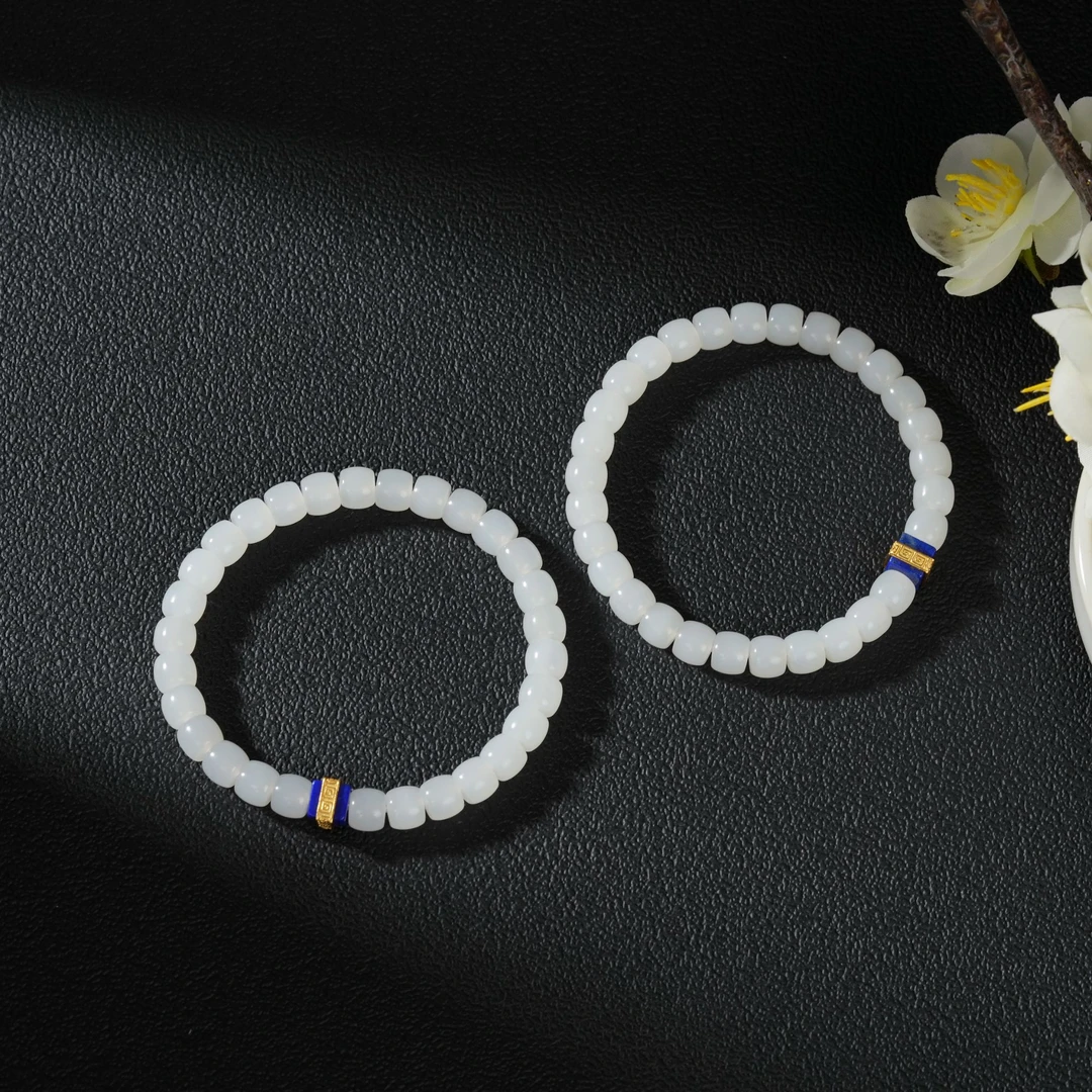 【云上叙】和田玉DIY单圈手串—多样性发一件 约7mm V04007-M（甄选）