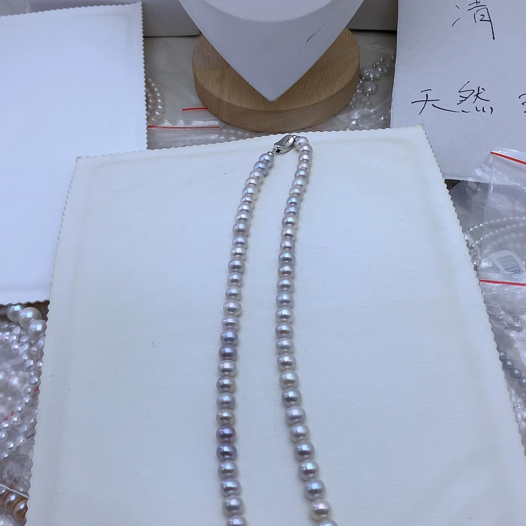 银S925镶嵌淡水珍珠颈饰
