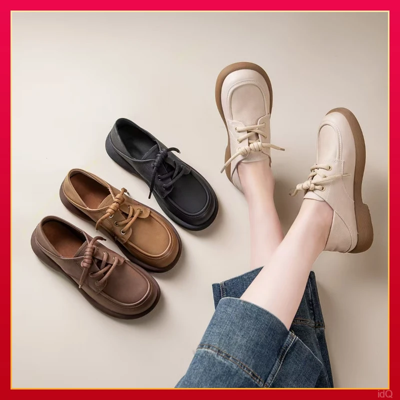 真皮软底气质女鞋百搭小众时尚单鞋女鞋2025新款爆款女式休闲鞋了