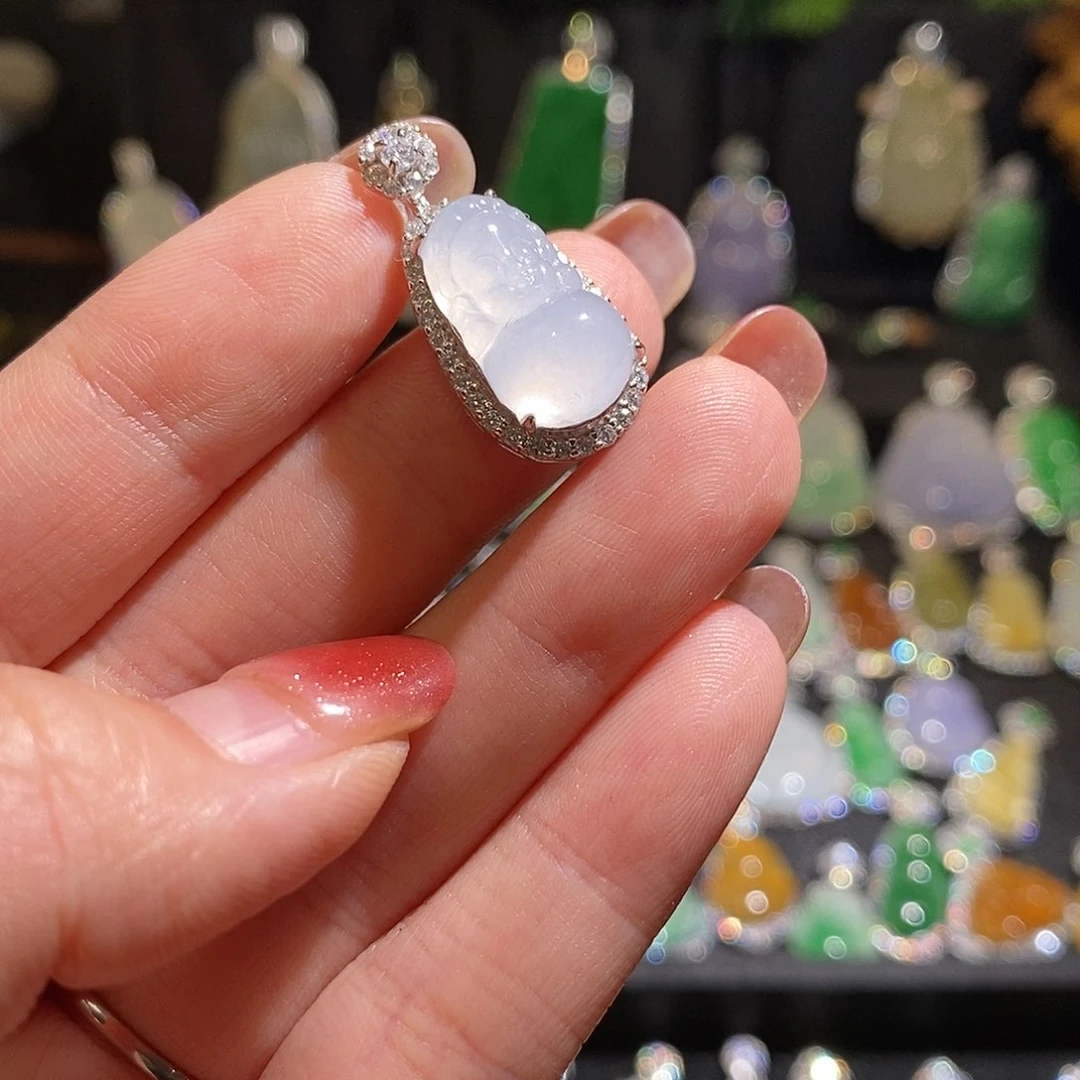 颈饰银S925镶嵌翡翠天然翡翠