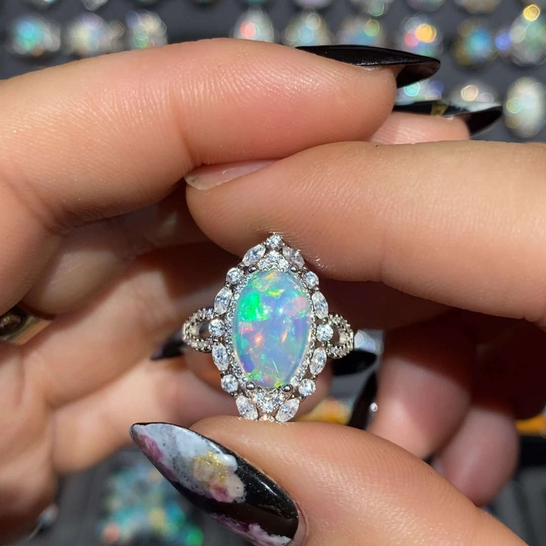 欧泊银S925镶嵌戒指