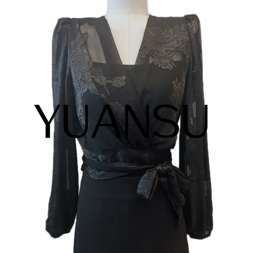 长袖夏季灯笼袖短款V领衬衫女装国风时尚重磅复古上衣#5110