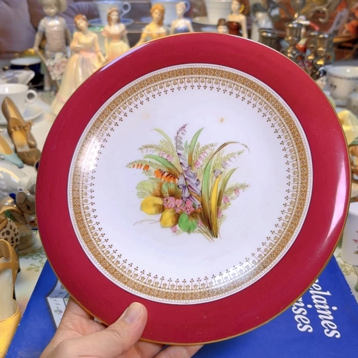瓷片欧洲中古瓷器（伍斯特高足）有冲线