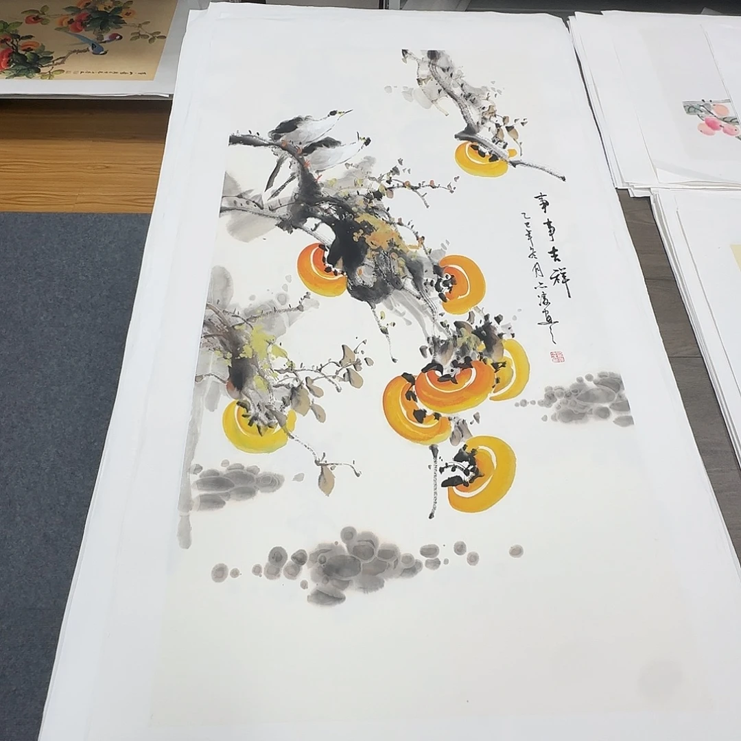 国画100*50纯手绘于刘亦凌