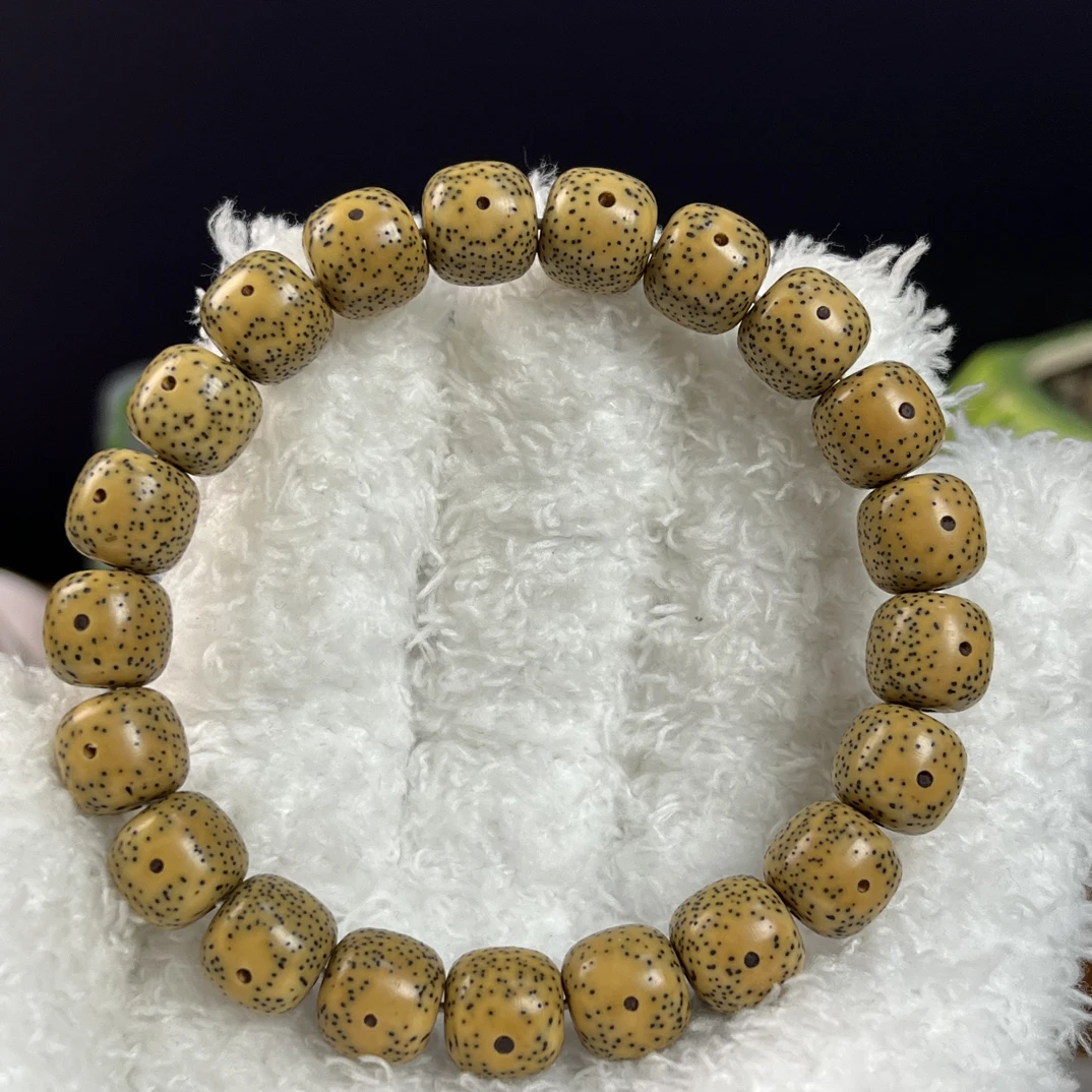 【半橙出品】海南原生态星月菩提 10.5mm×9.6mm 鸡油黄单圈手串