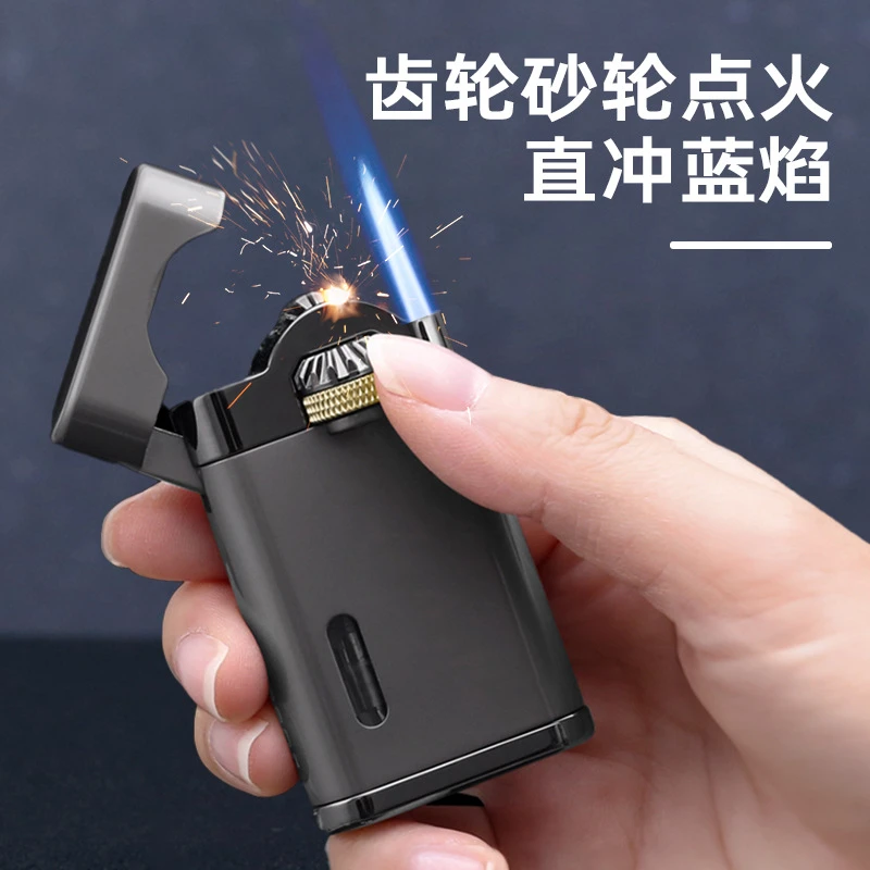 新款打火机男感应防风个性砂轮齿轮联动打火机2025年火爆款网红款