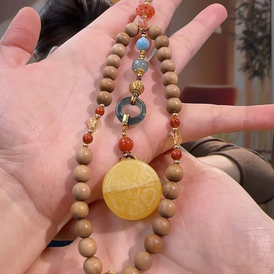 蜜蜡未镶嵌吊坠(赠链)