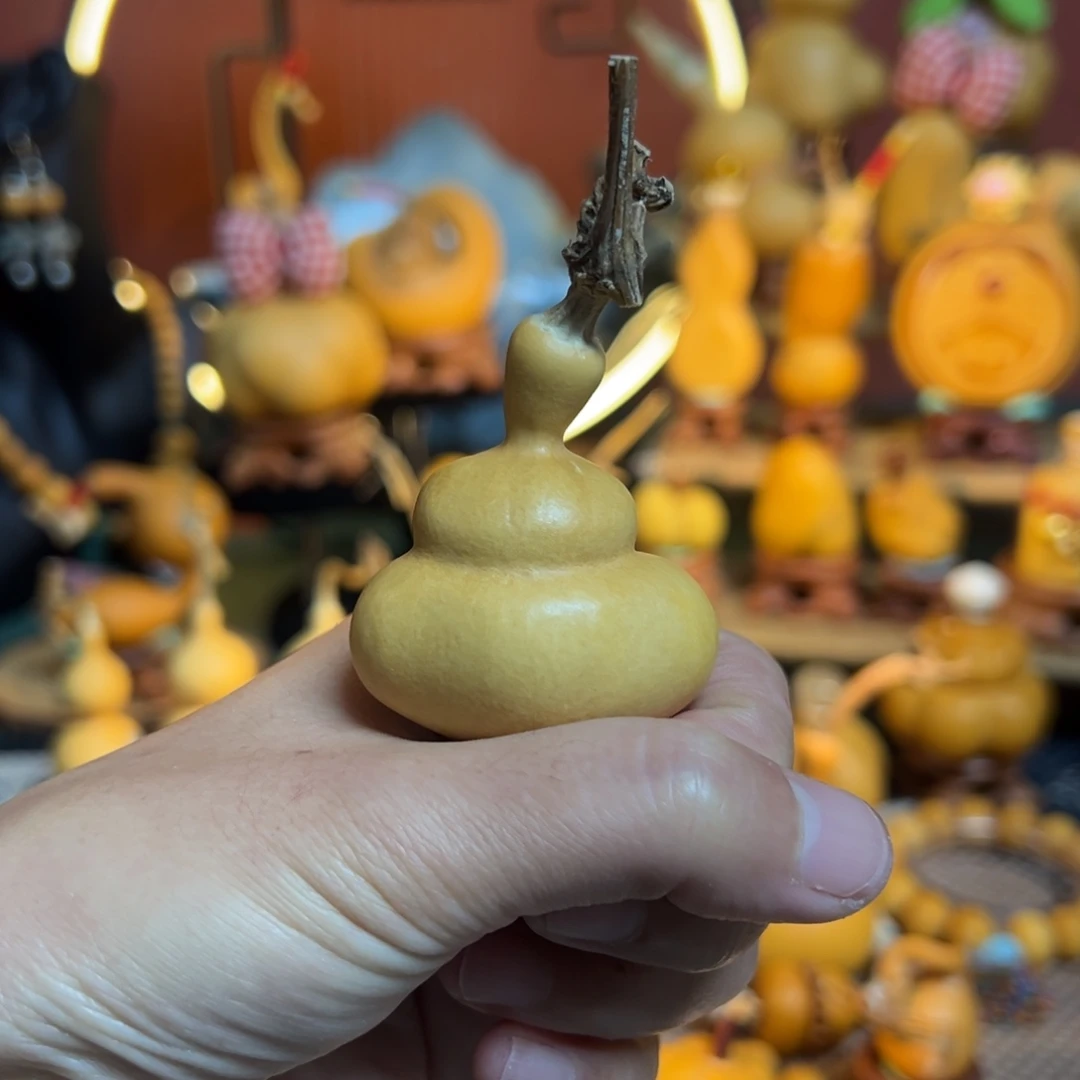 A***L木生打皮瓷皮奶油肌钱袋子葫芦摆件