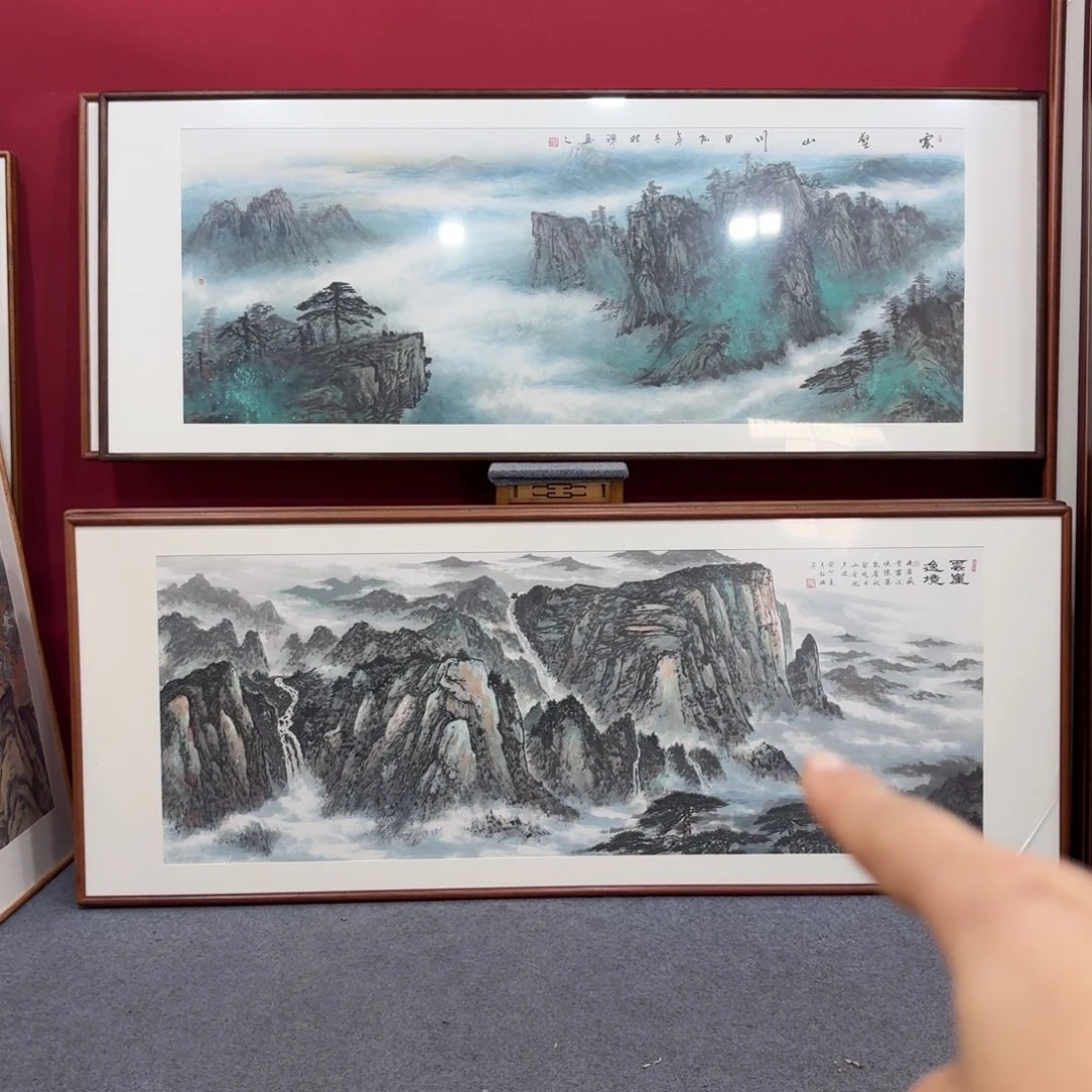 国画手绘作品带框