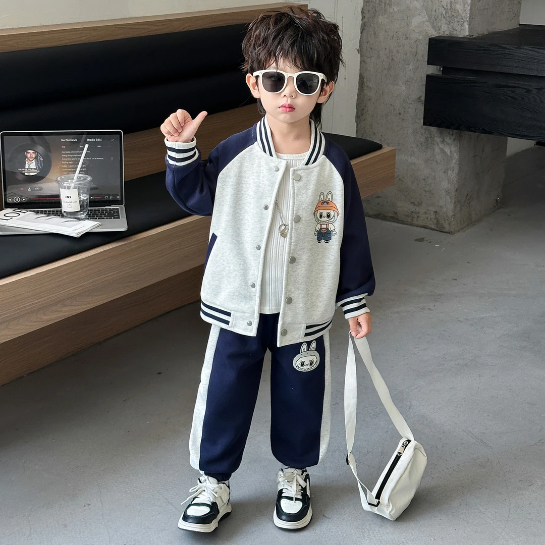 男童套装外套春秋款新款儿童装棒球服两件套男孩秋季儿童秋季套装