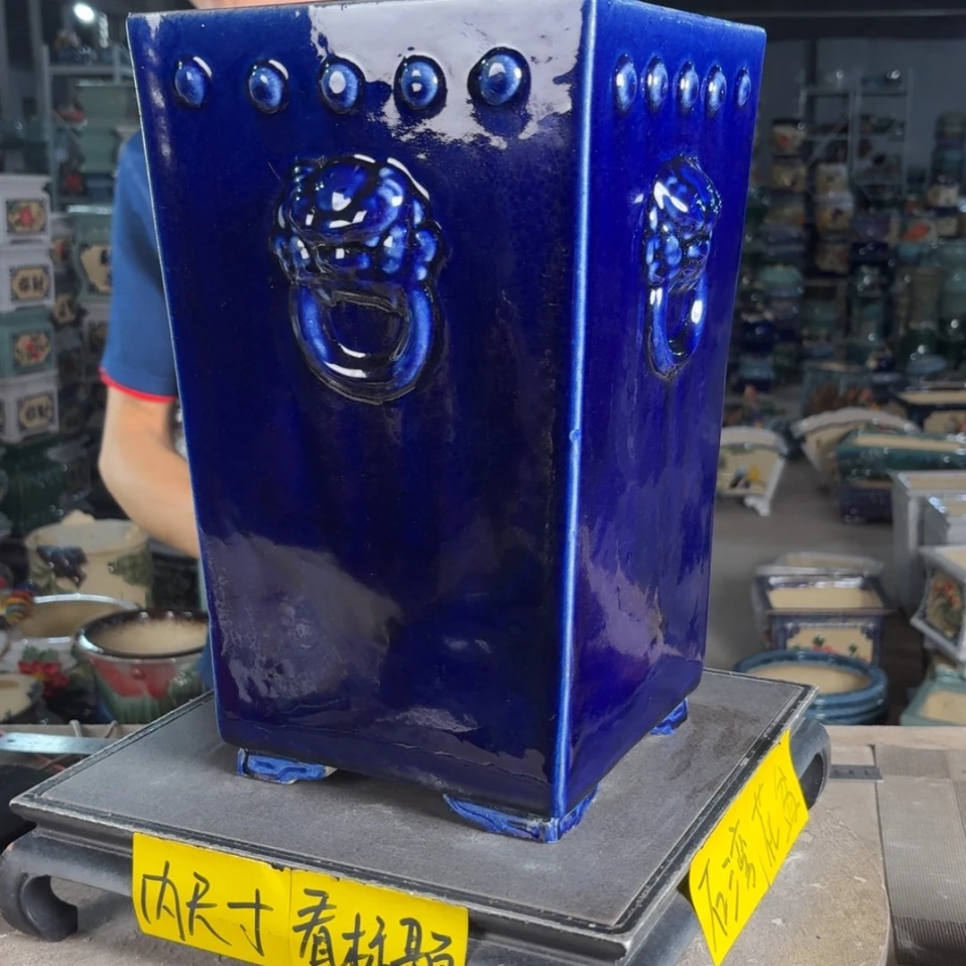 一风堂石湾花盆 内17*32微瑕盆口收缩