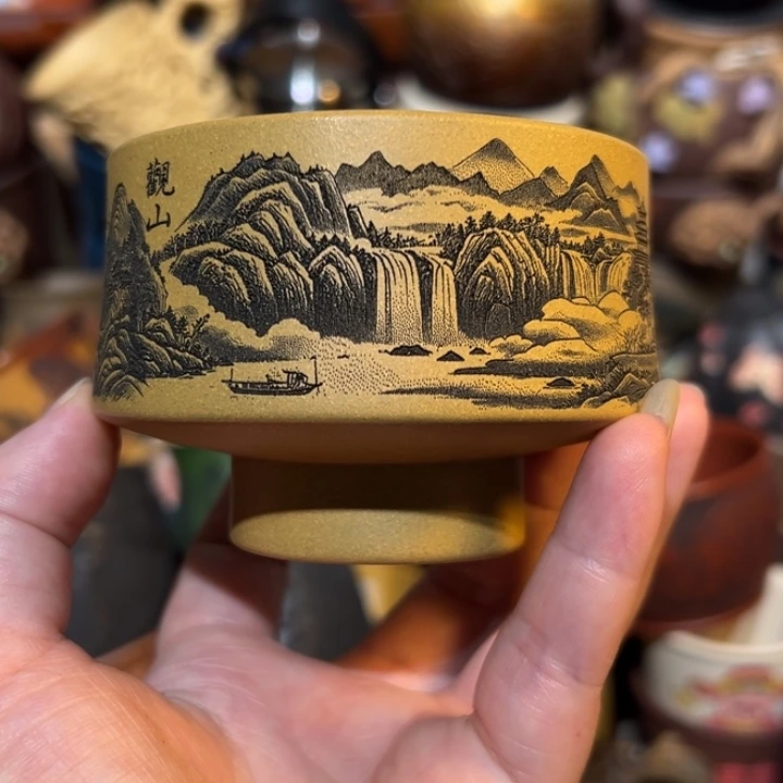 紫砂茶杯宜兴紫砂主人杯