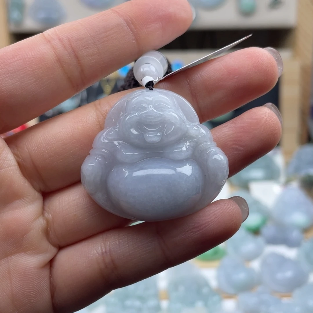 翡翠未镶嵌颈饰33尺寸佛公厚装