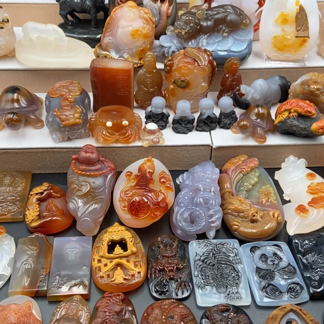 玛瑙/玉髓颈饰合金?****柿