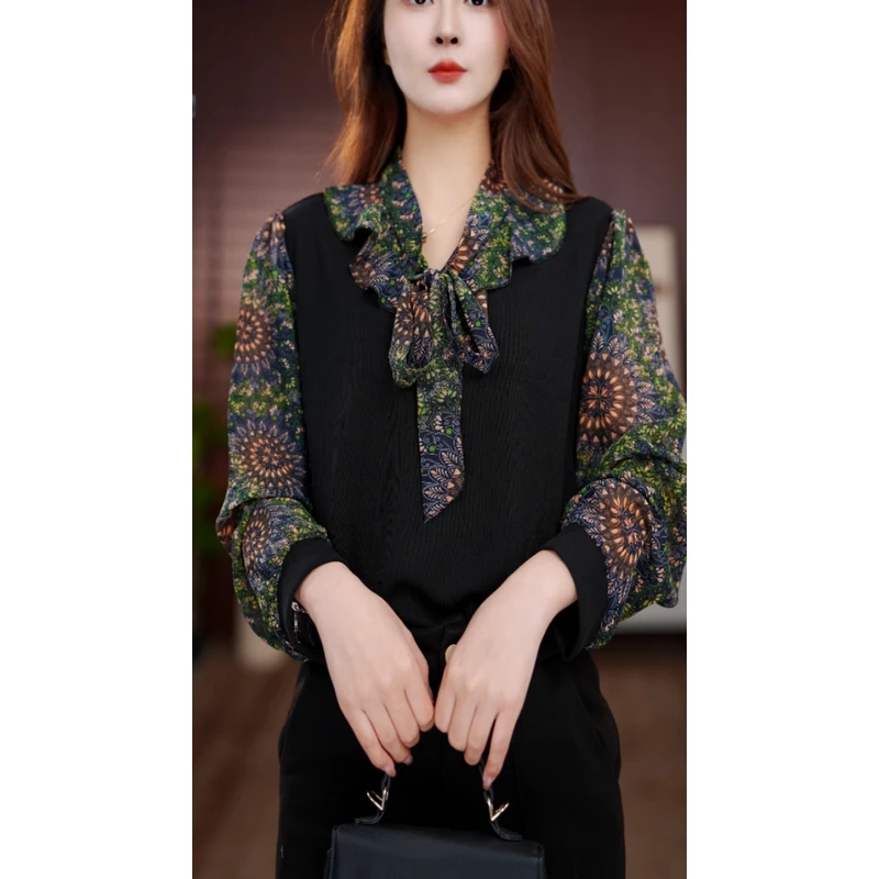 2025新款V领高端小衫套头衬衫时髦韩版时尚洋气长袖上衣打底女装.