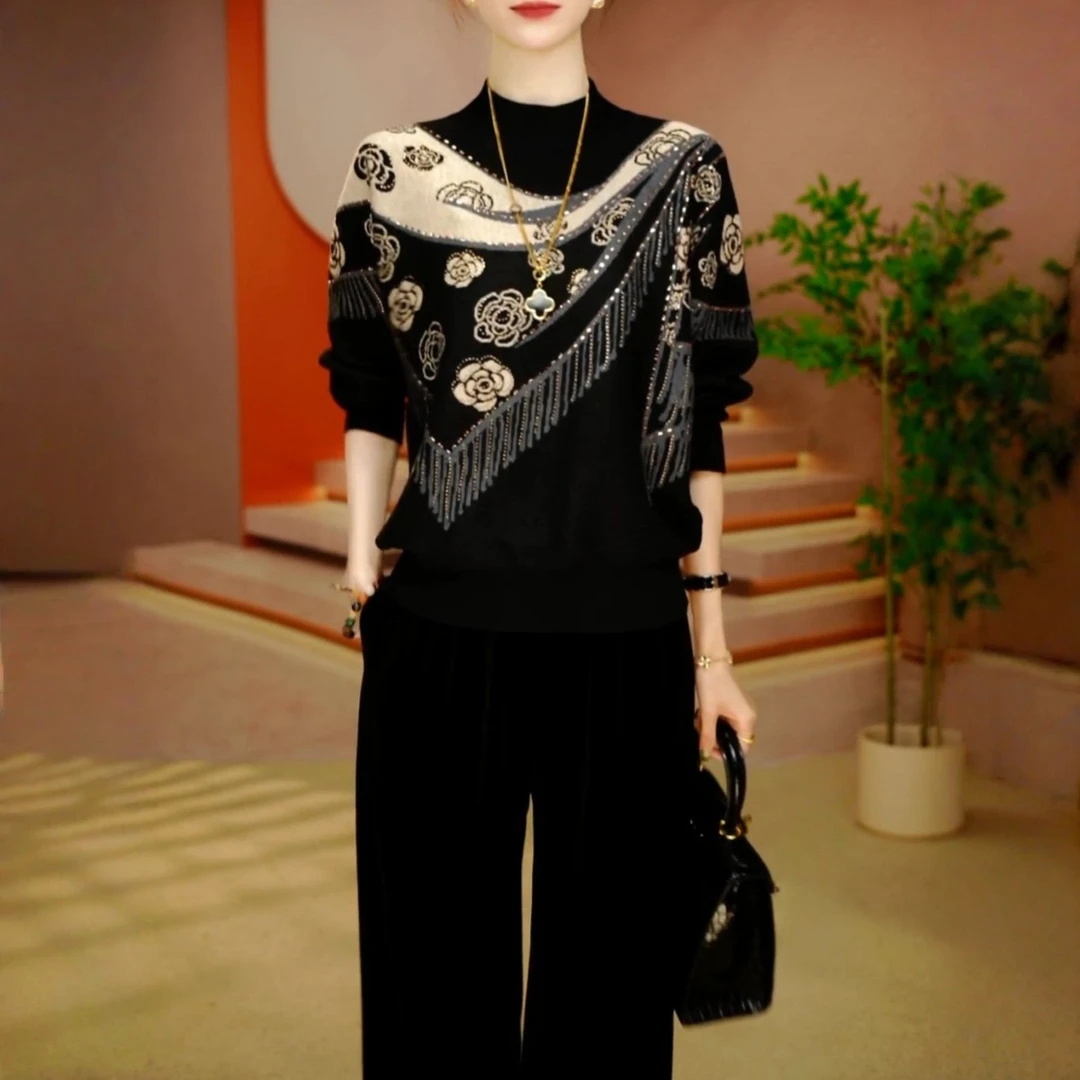 【专柜品质】原创设计时尚洋气针织衫上衣女宽松显瘦打底毛衣