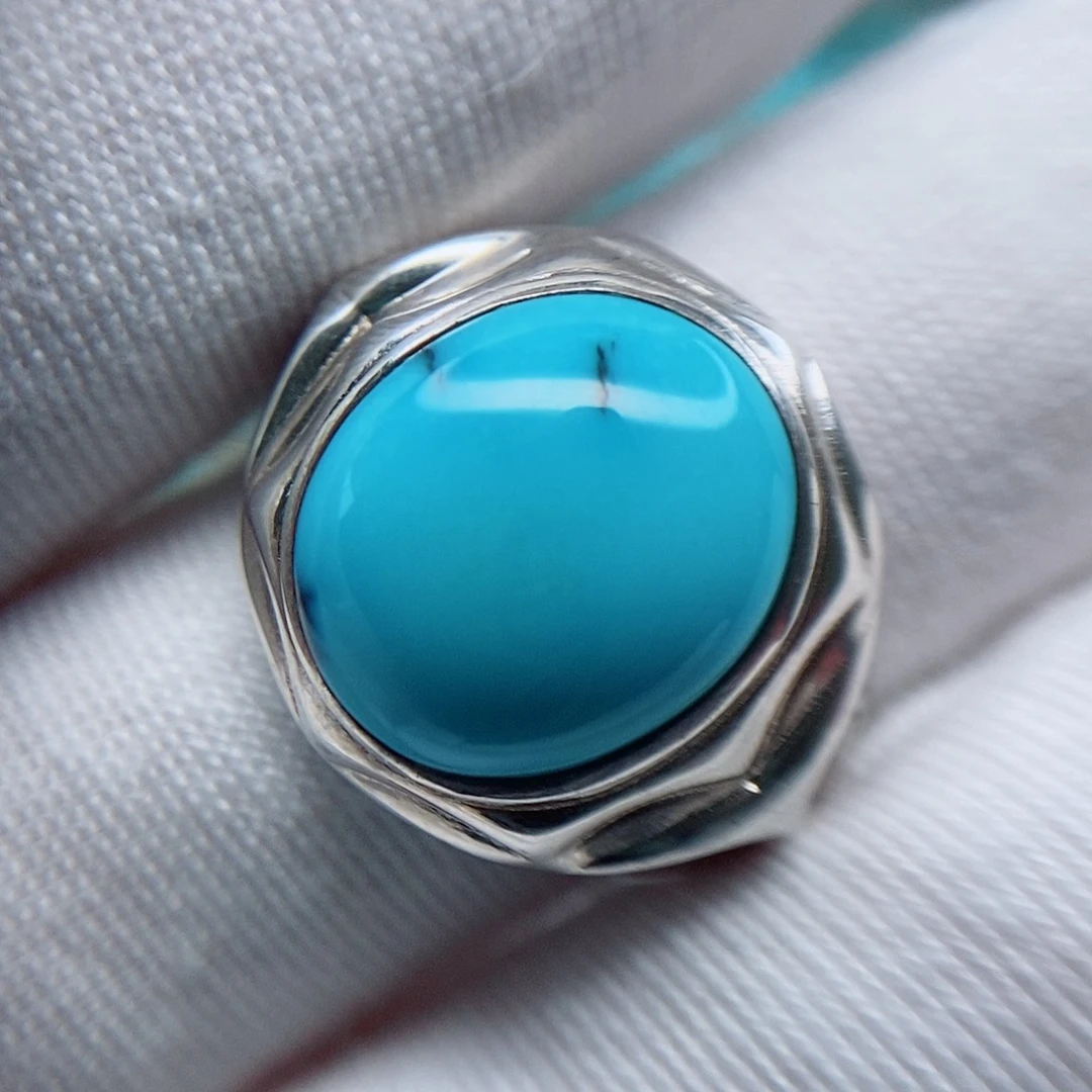 绿松石戒指银S925镶嵌