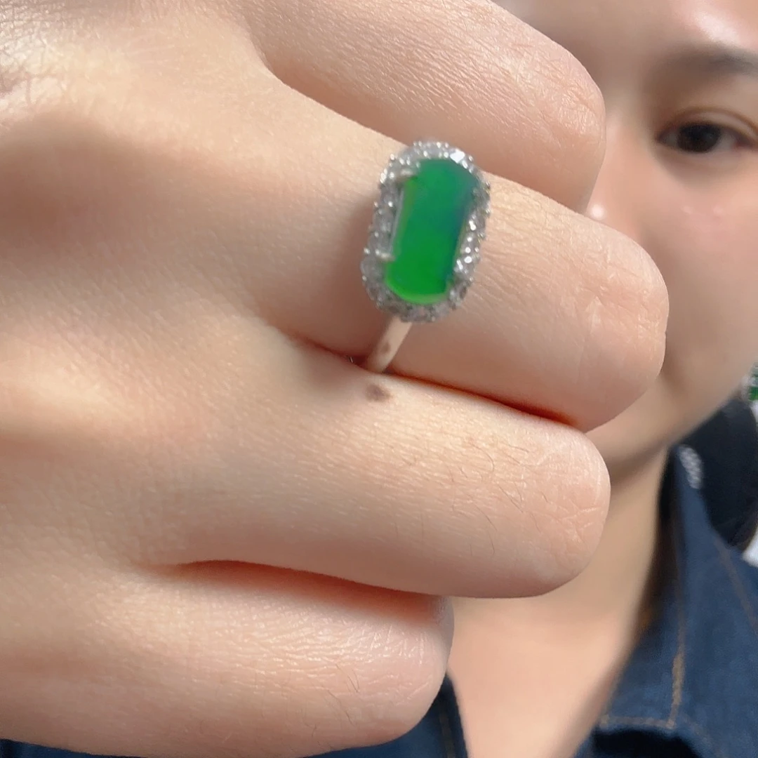 翡翠银S925镶嵌吊坠(不含链)