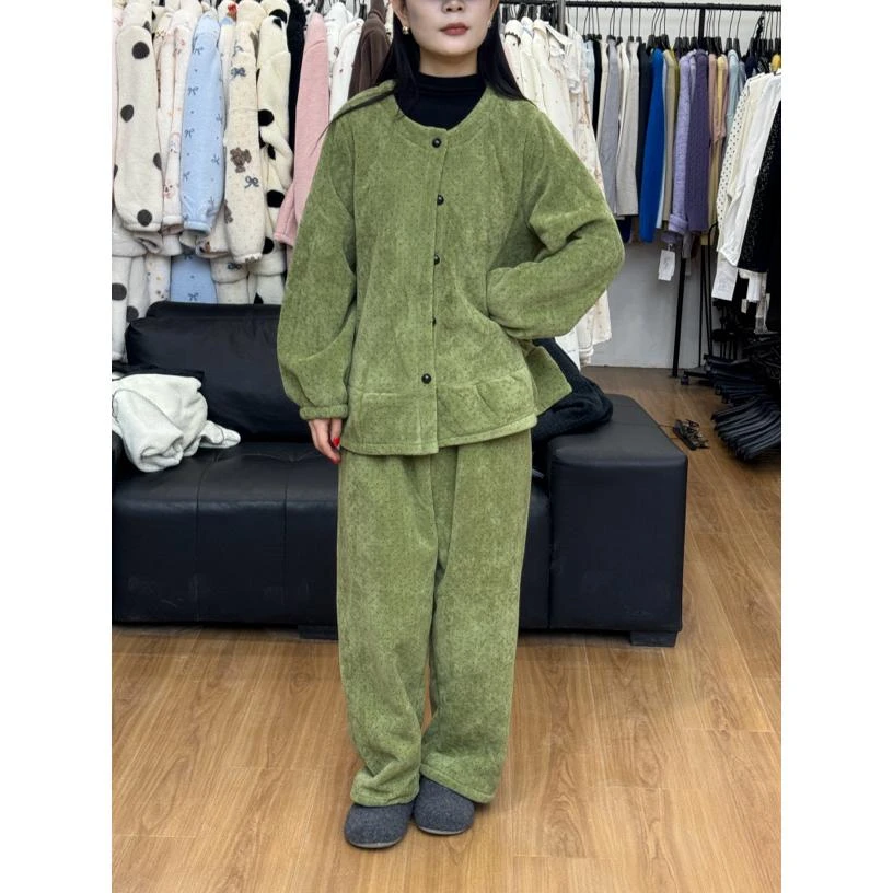 王百万｜大码波点加厚家居服套装可外穿