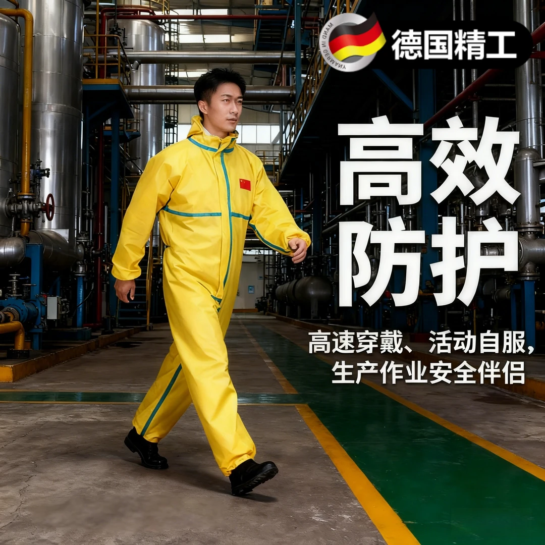 防化服防酸碱工作服全封闭防护服连体全身化学品实验轻型防酸c级