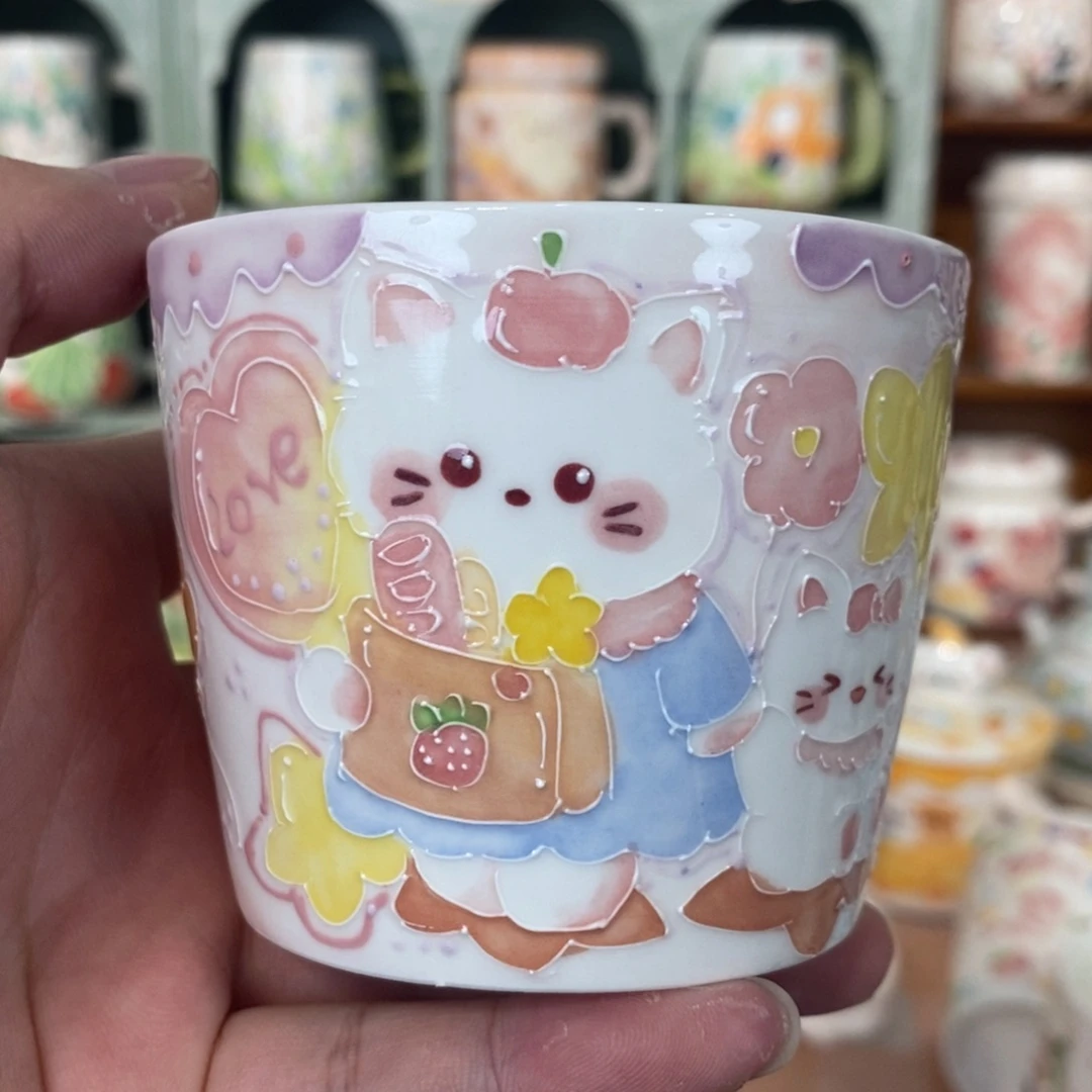 瓷片小猫手握杯福利