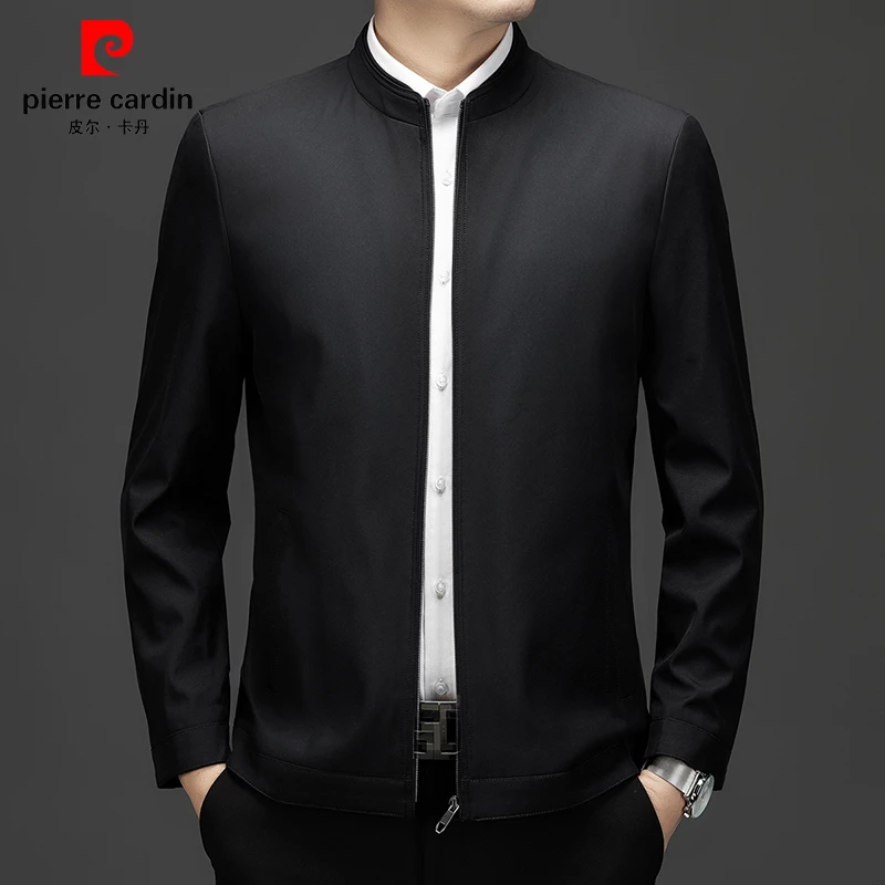 皮尔卡丹2025春季新款男士休闲立领防风夹克中年商务休闲百搭外套