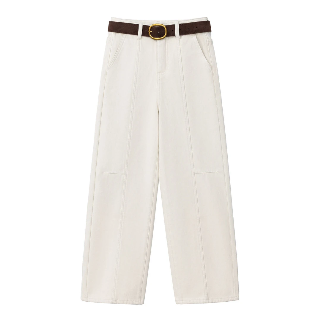 女装2025年秋冬季新款牛仔裤直筒宽松显瘦加绒加厚弯刀裤休闲2063