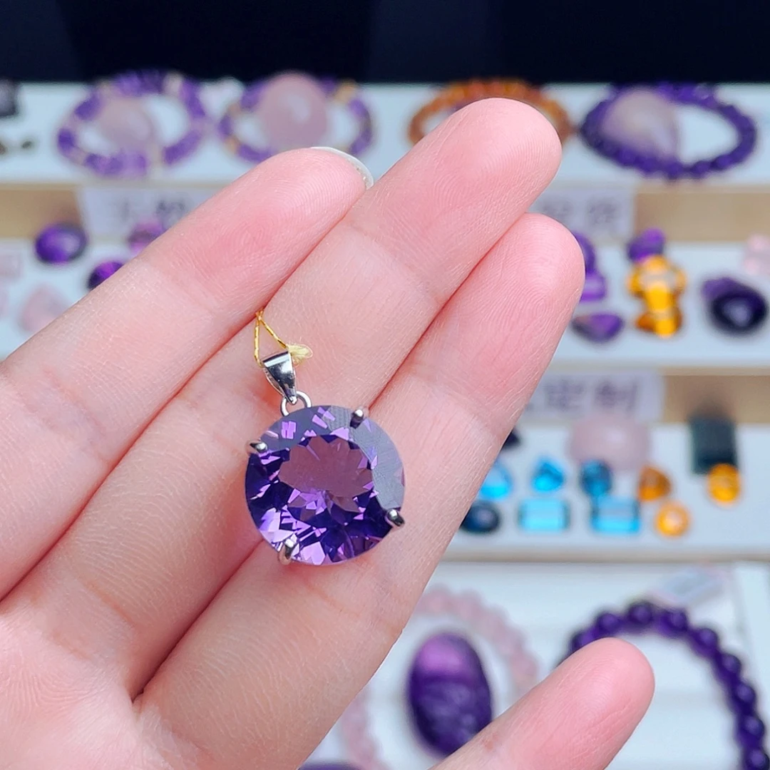 银S925镶嵌水晶珠宝半成品天然保真