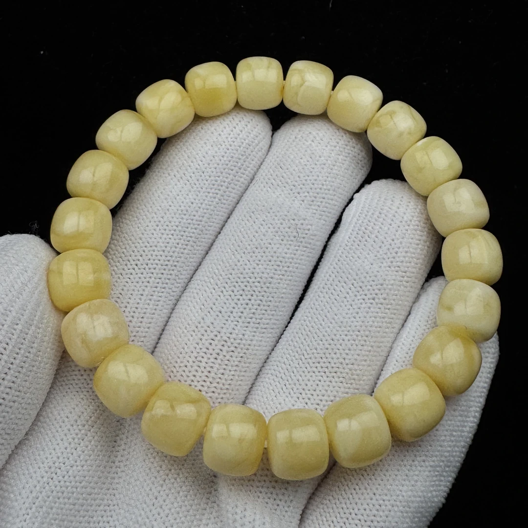 R3008天然原矿不能俄料蜜蜡 满蜡手串 10*8.8mm支持复检