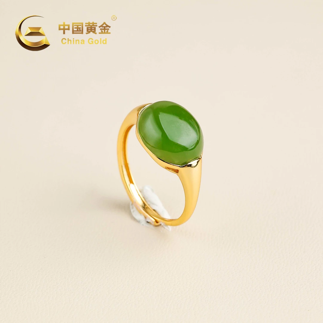 【中国黄金】琢璞 | 和田玉*戒指*S925银镶嵌-J2013-臻