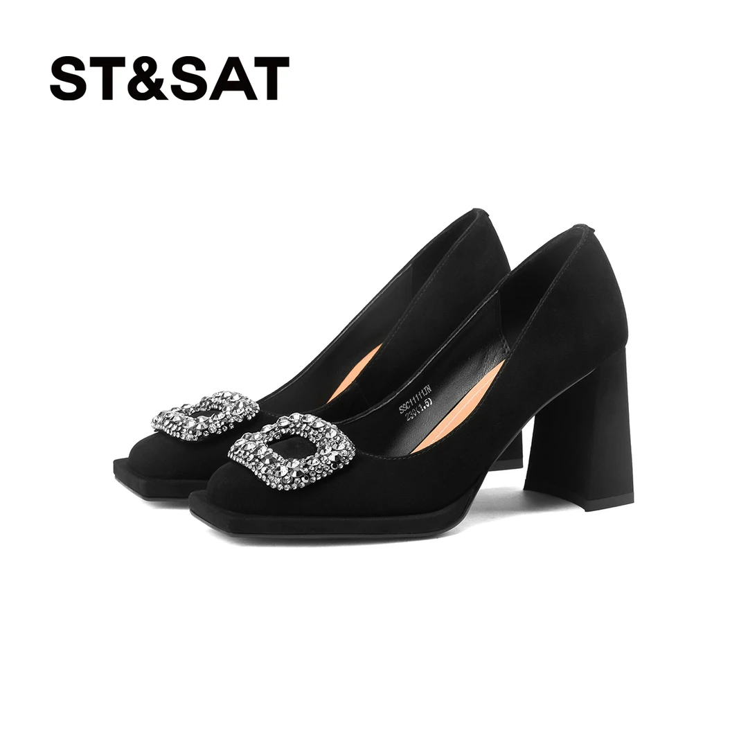 St&Sat星期六2025春季法式浅口高跟鞋百搭轻奢高级感女鞋气质增高