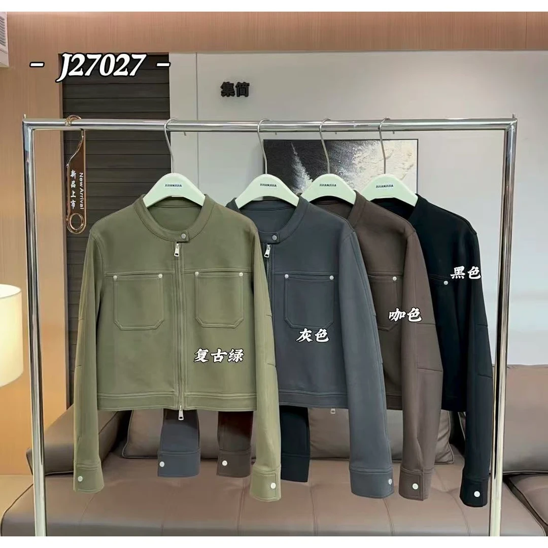 鑫燃KIKI 【夹克棒球外套】百搭正肩立领夹克风外套 J27027 JJ（F）