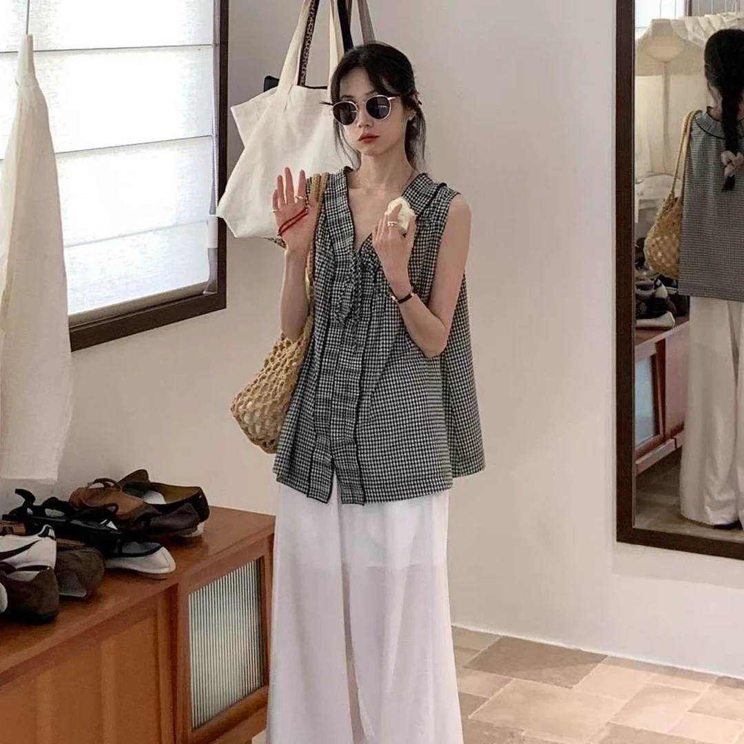 【001-040】】法式复古港风娃娃领碎花上衣衬衫女泡泡袖甜美