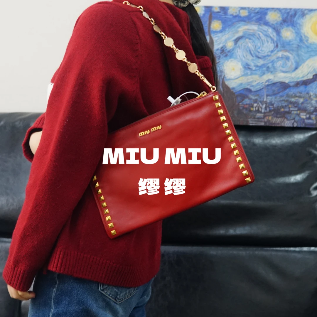 95新 MIU MIU/缪缪 红色单肩包/HD01222058/2058