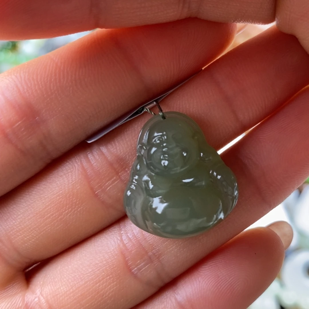 d***x和田玉未镶嵌吊坠(不含链)冰底荧光佛公