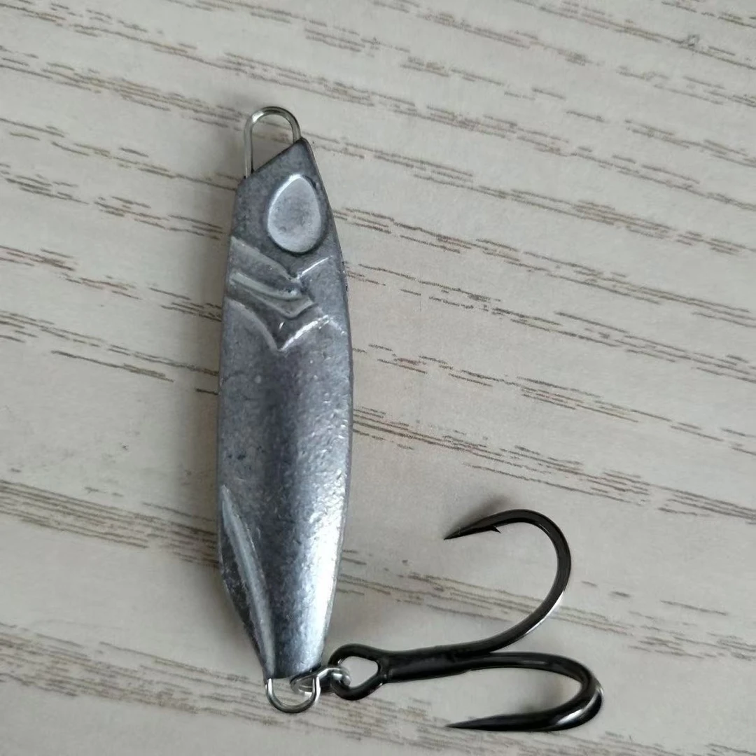 魔鬼鱼远投铁板锚鱼魔鬼M鱼远投铁板路亚亮片远投锚裸片血槽毛坯