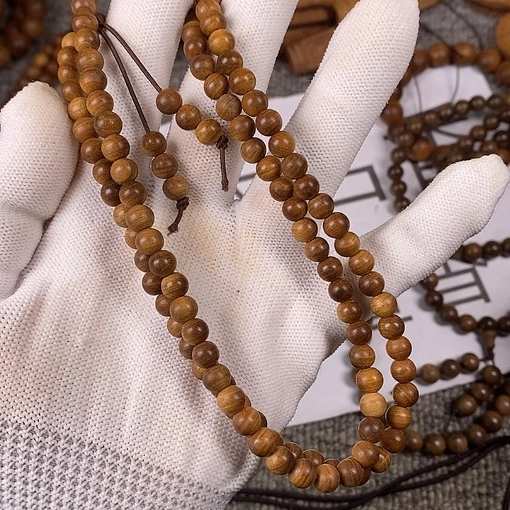 檀香木手串/手链老山檀香黑肉虎纹0.6/108沉水