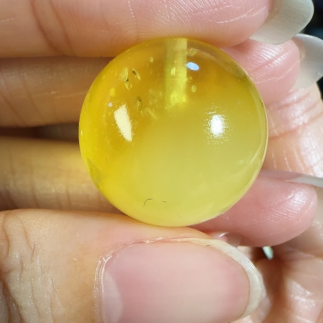 蜜蜡未镶嵌裸石20.2mm爆花特色圆珠