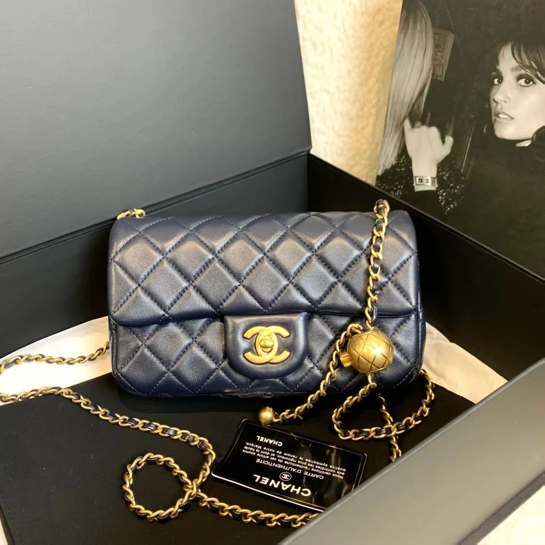 99新 Chanel/香奈儿 壹臻/海军蓝金球大mini 30开 84024574