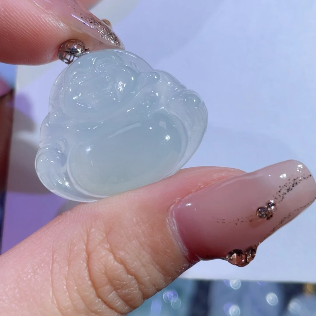 翡翠颈饰18K金镶嵌佛公