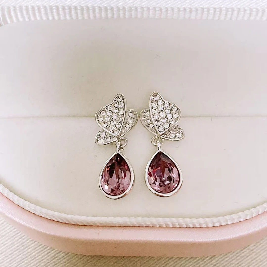 非金属合成锆石耳饰 铜合金耳饰【外贸原单】华妆544