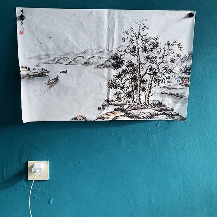 国画四尺三开手绘作品