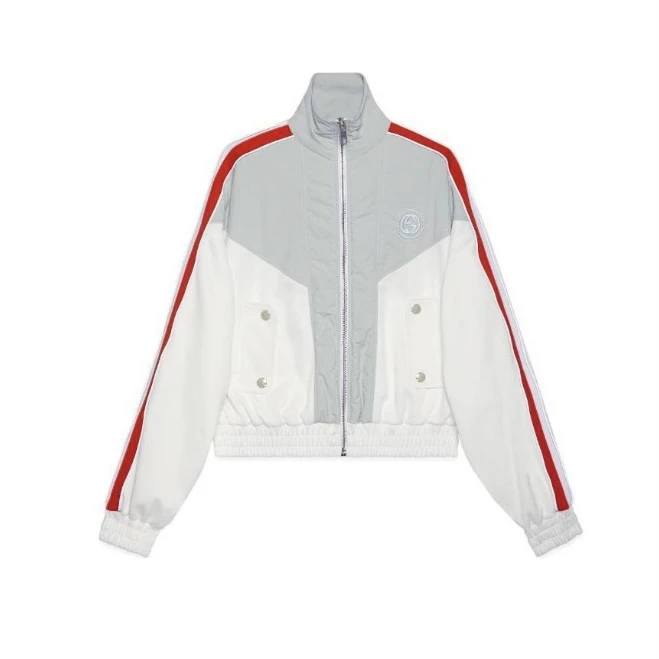 未使用 GUCCI/古驰 立领拼色拉链长袖夹克外套