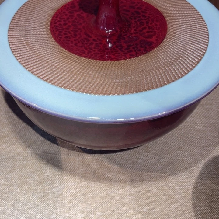 瓷片紫****?钧瓷艺术摆件