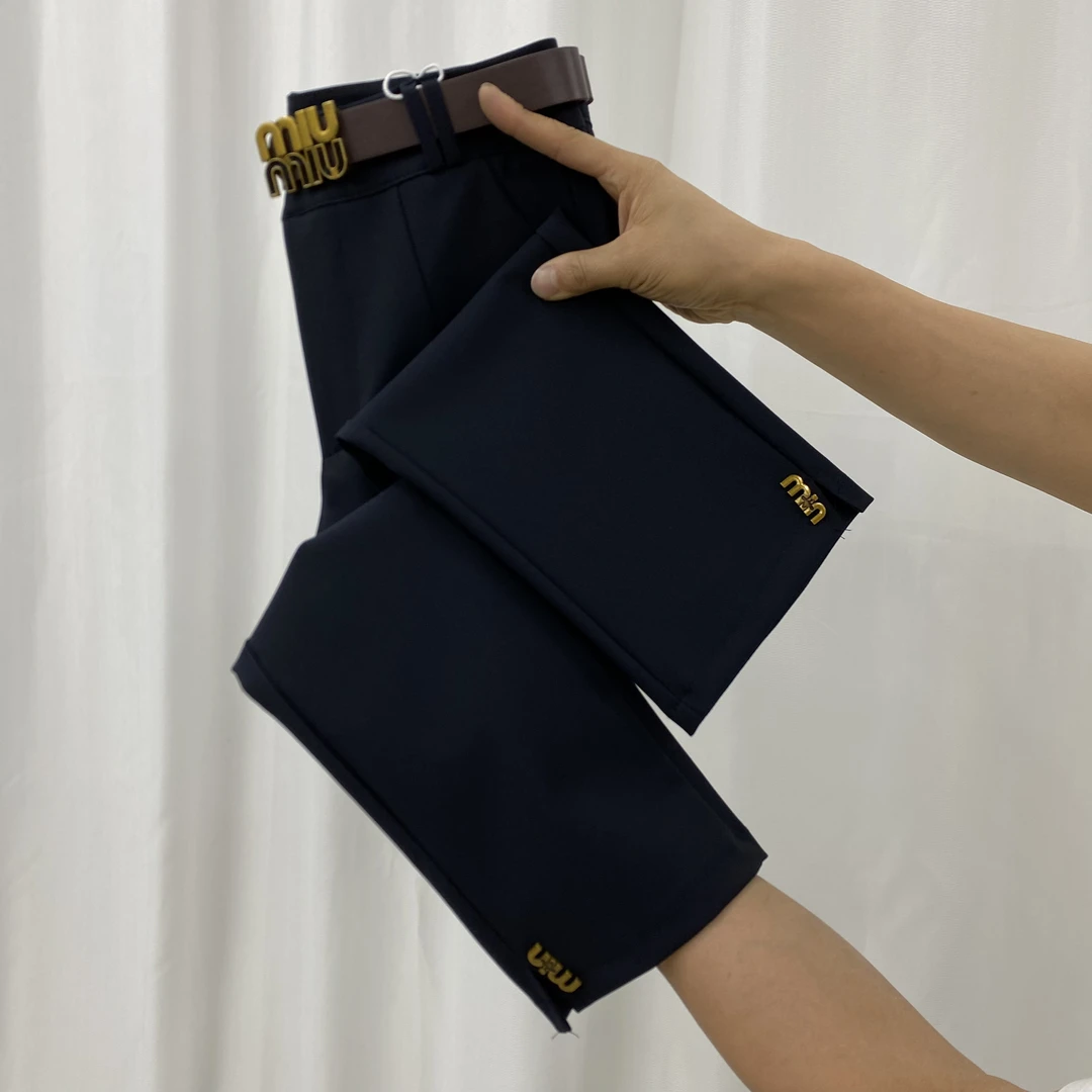 2086款西装裤烟管裤八分弹力高腰小个子直筒女裤